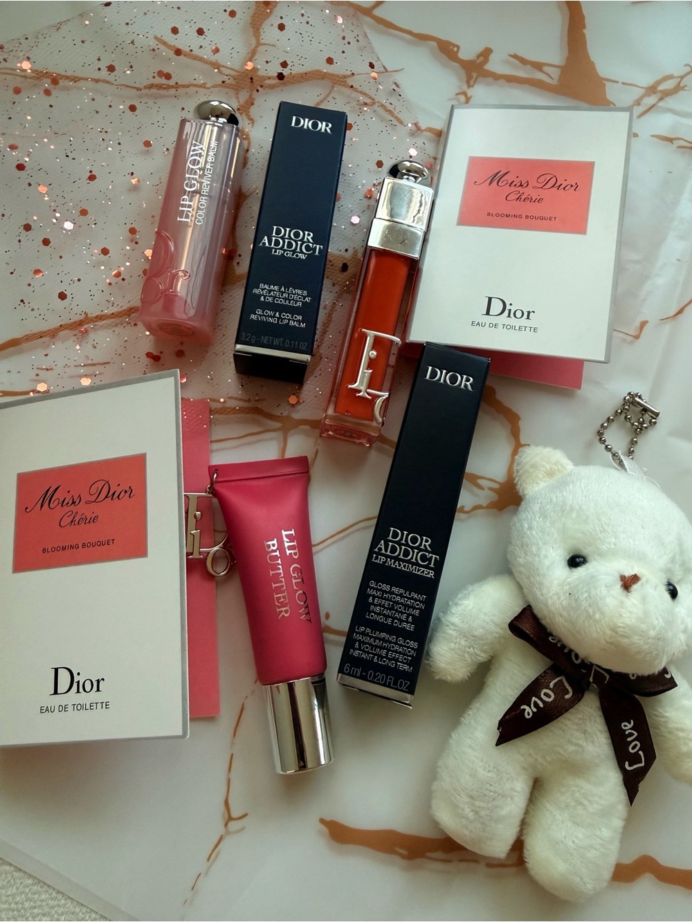 Dior Limited Edition Beauty Gift Set 🎀 Lip Gloss Lip Balm Miss Dio Samples Teddy - Picture 3 of 7